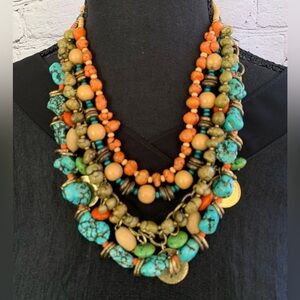 Treska Multi Strand Statement Necklace